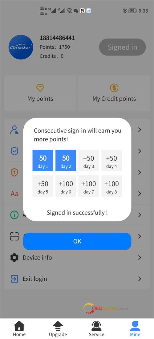 lonsdor k518 pro get credit points 6