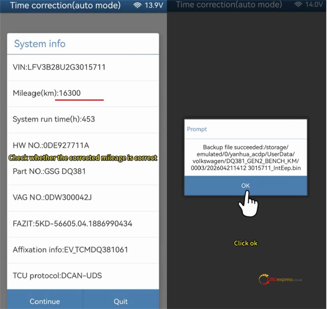 yanhua acdp2 vw dq38x gen2 mileage correction 5