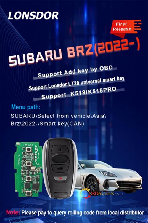 lonsdor k518 pro get pin code for 2021 toyota subaru 3