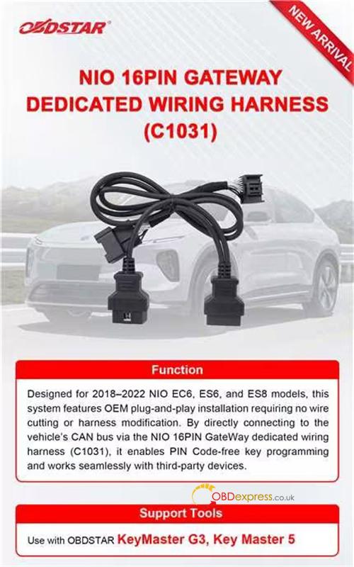 obdstar g3 with c1031 harness program nio ev keys 1