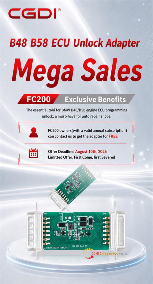 cg fc200 bmw b48 b58 ecu unlock adapter promotion 1