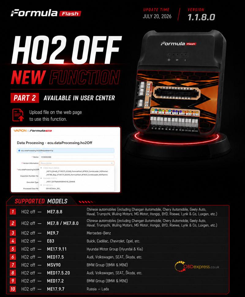 formulaflash v1 1 8 0 adds ho2 off 11 new ecu protocols 1