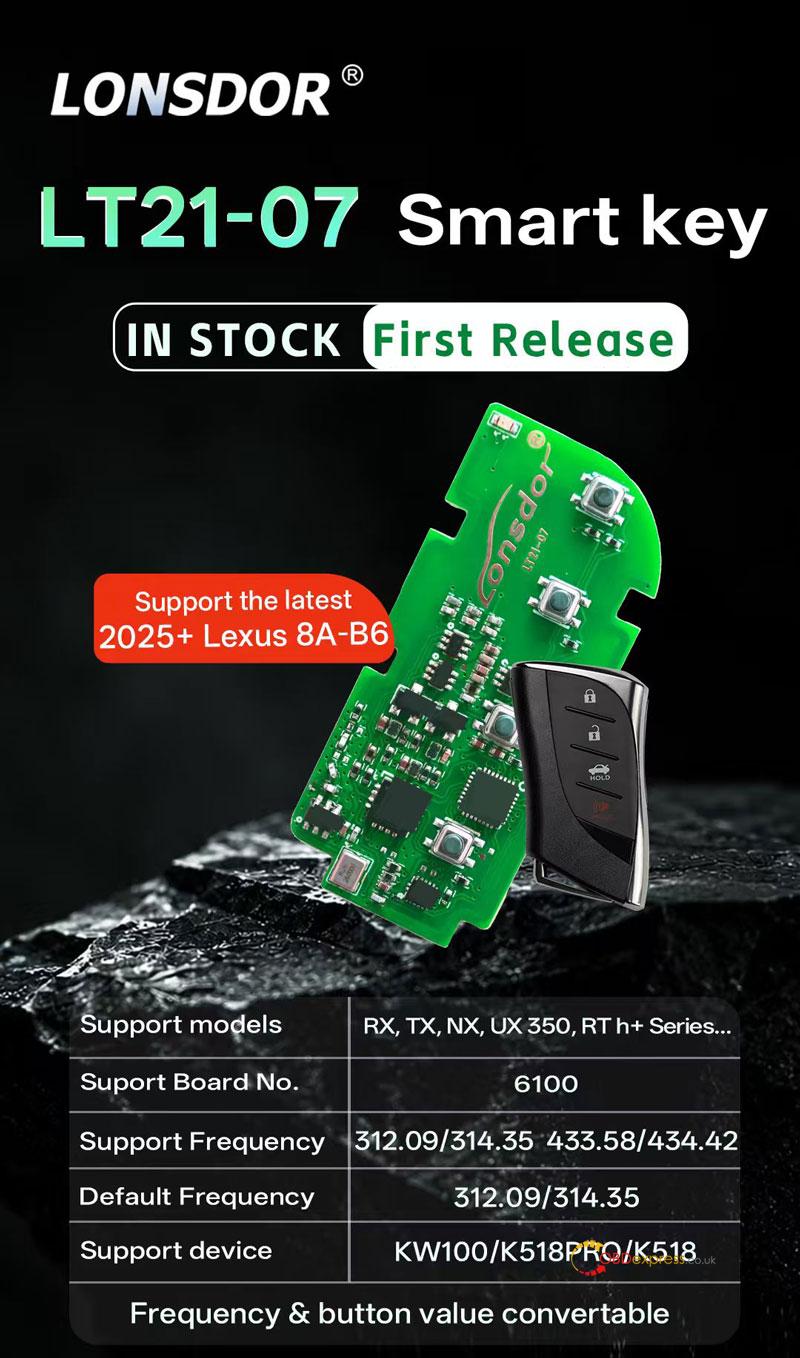 new lonsdor lt21 07 smart key for 2025 lexus 8a b6