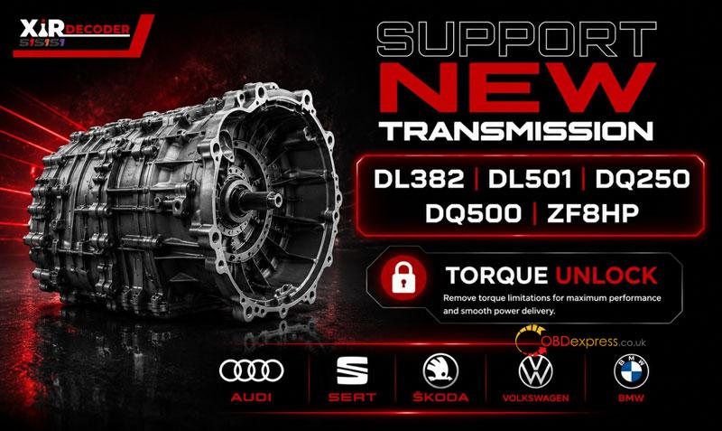 xirdecoder adds torque unlock for dl382 dl501 dq250 dq500 zf8hp