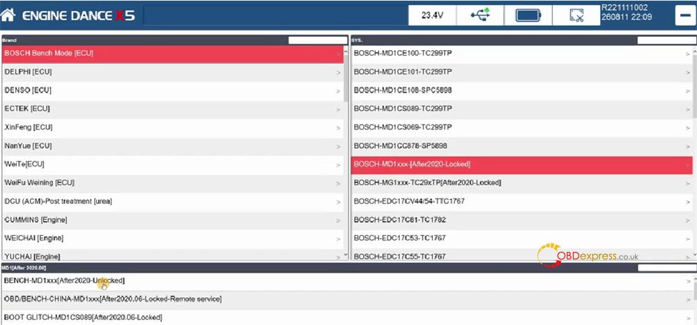 enginedance x5 unlock bosch md1ce100 10