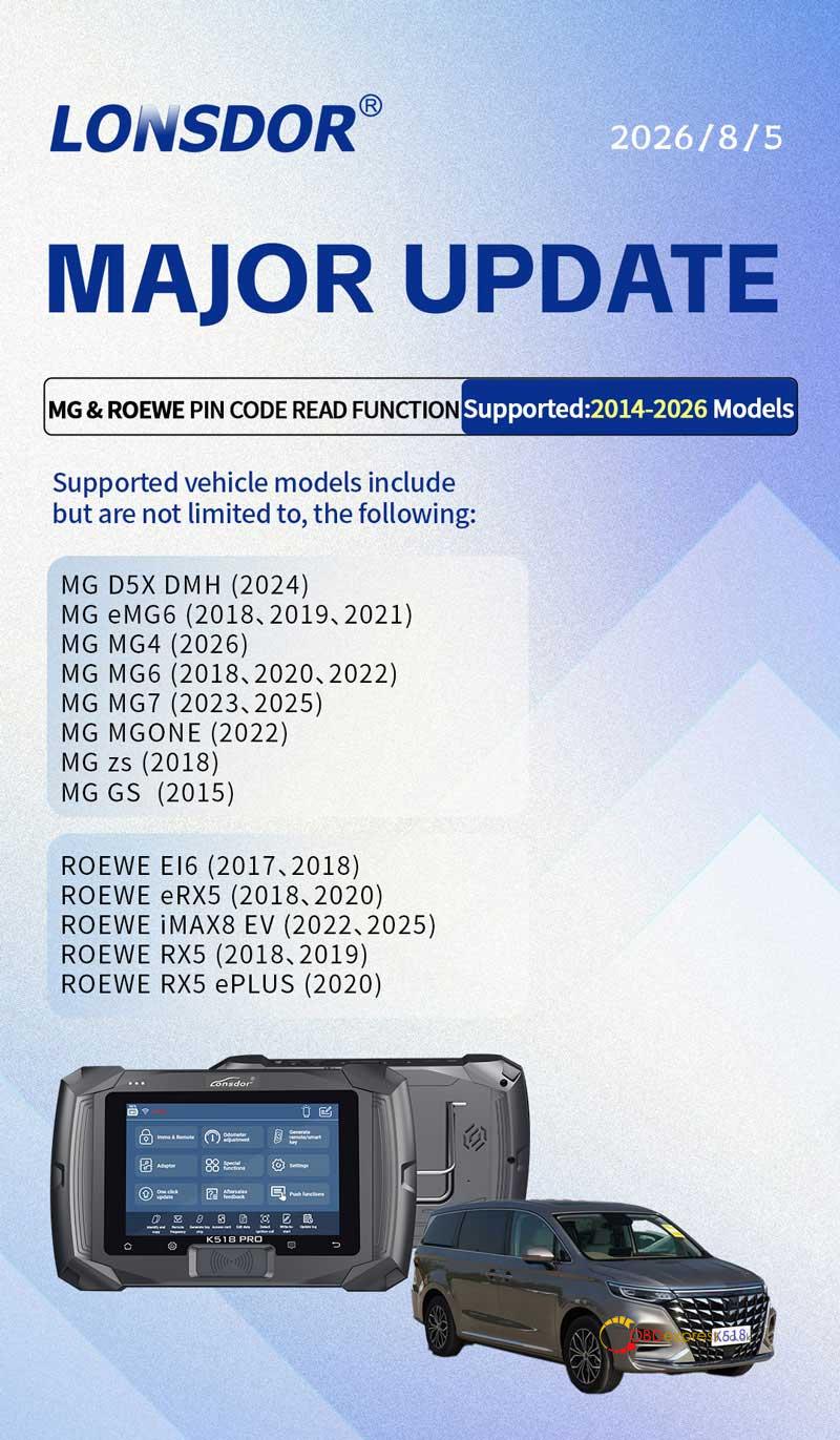 lonsdor k518 adds 2014 2026 mg roewe pin code read