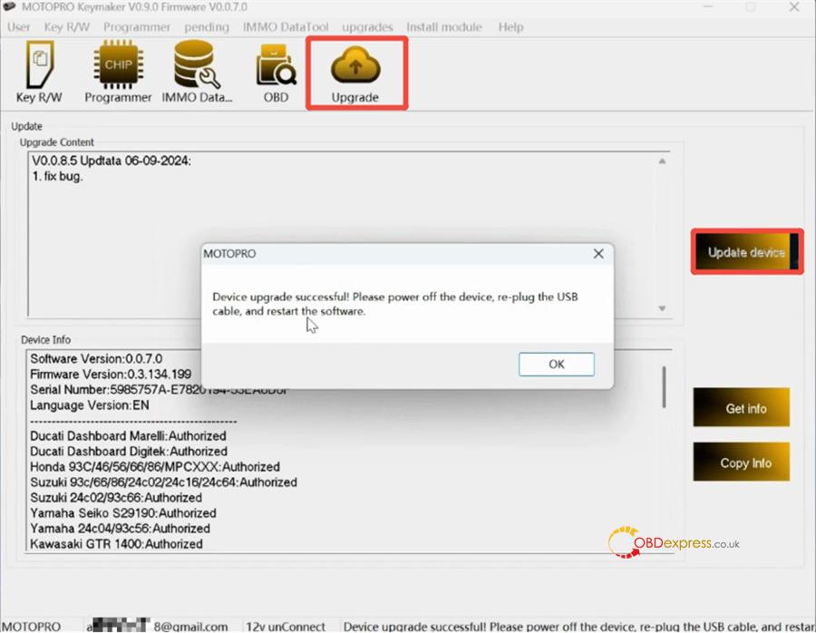 motopro motorcycle key programmer user manual 10