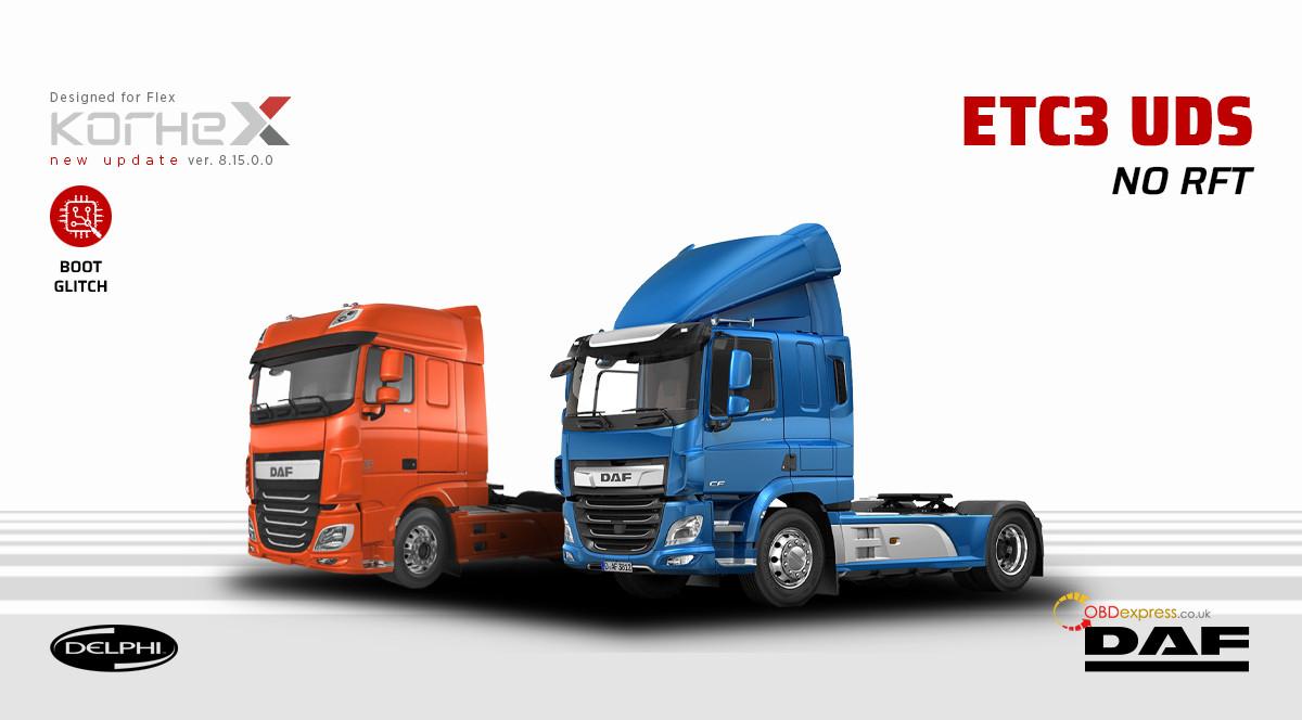 Flex Update DAF Delphi ETC3 UDS Unlock with Korhex