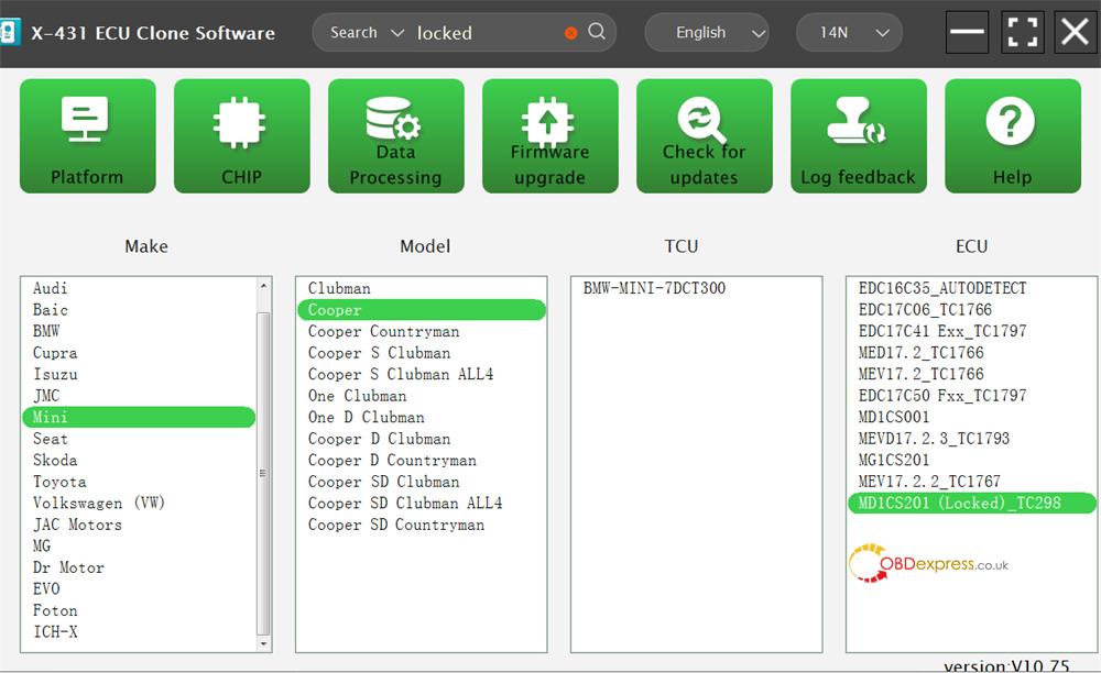 launch xprog5 locked bmw md1 mg1 ecus support list 10