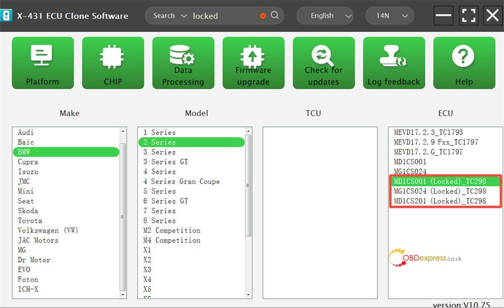 launch xprog5 locked bmw md1 mg1 ecus support list 3