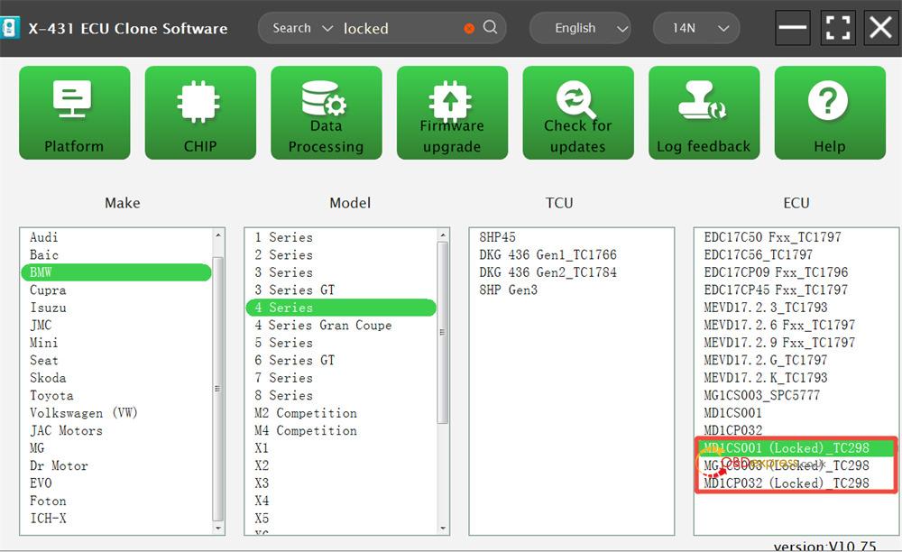 launch xprog5 locked bmw md1 mg1 ecus support list 5