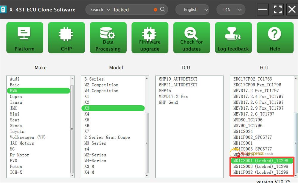 launch xprog5 locked bmw md1 mg1 ecus support list 8