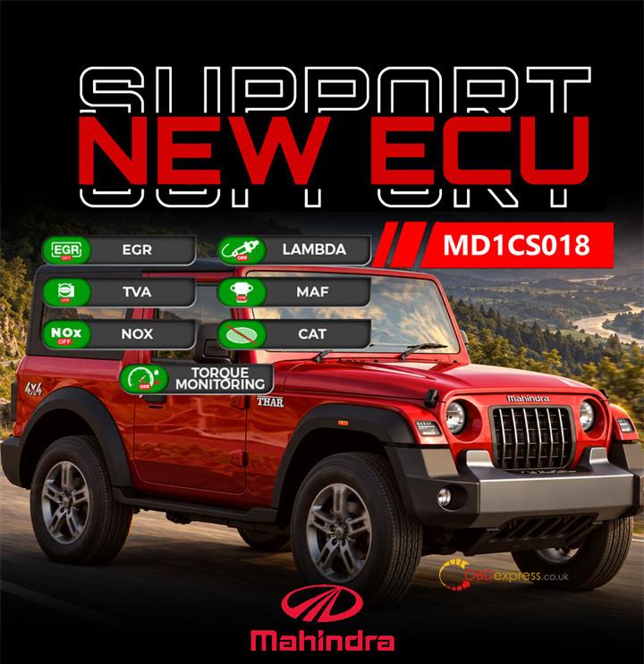 XIRDecoder V3.9 update New MAHINDRA MD1CS018 ECU