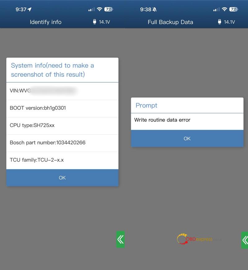 solved yanhua acdp module 45 write routine data error 1